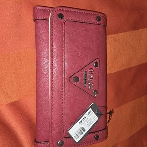 Guess Beige Trifold Leather Wallet